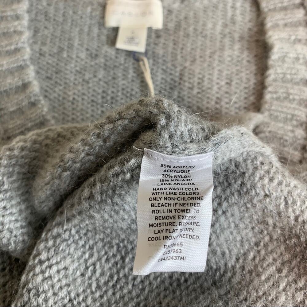 NWOT Caslon Grey Heather V-Neck Sweater, Sz M - Picture 4 of 7